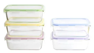 5er Set Vorratsglas m. Plastikd., 850 ml