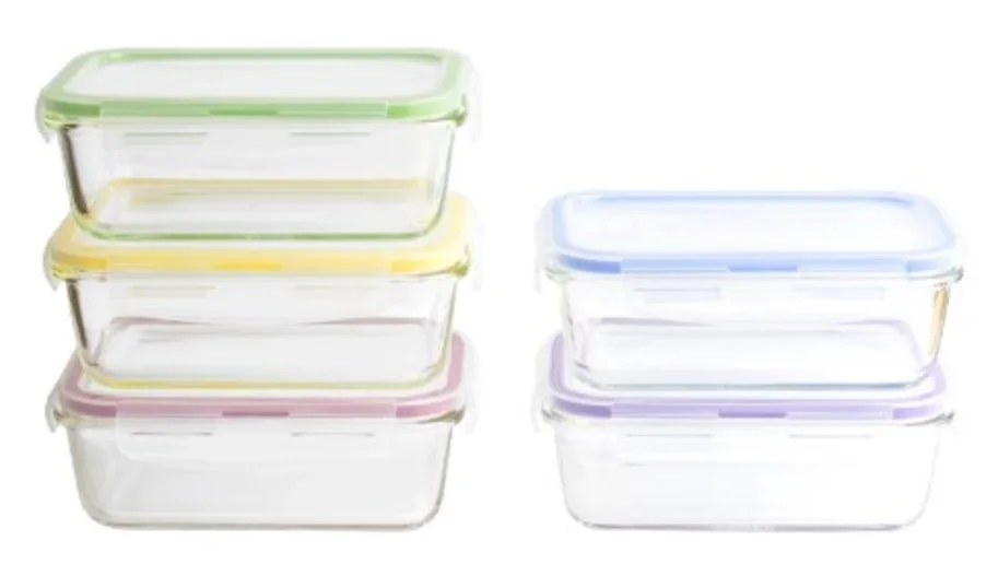 5er Set Vorratsglas m. Plastikd., 850 ml