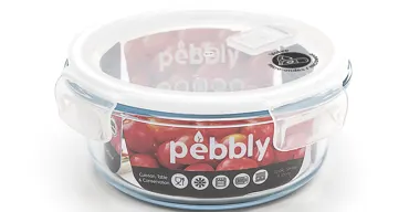 Glas Vorratsdose m. Ventil, rund 95cl