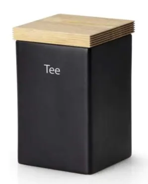 Keramik Vorratsdose, 1000ml, schwarz, 10x10xH16,5cm