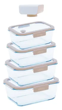 5er Set Vakuum Vorratsdosen inkl. Vakuumpumpe Glas