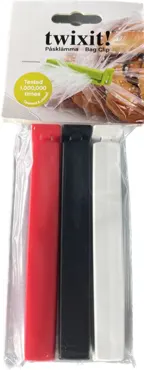 Twixit Beutelverschluss 1xrot 1xschwarz 1xweiss 14cm