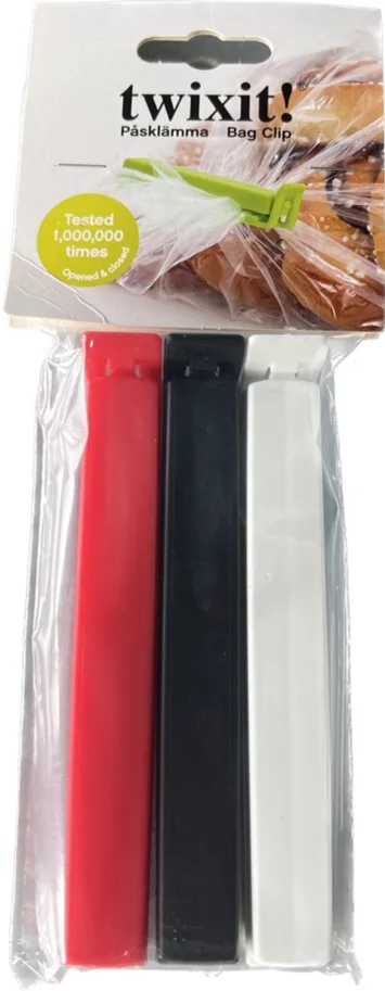 Twixit Beutelverschluss 1xrot 1xschwarz 1xweiss 14cm
