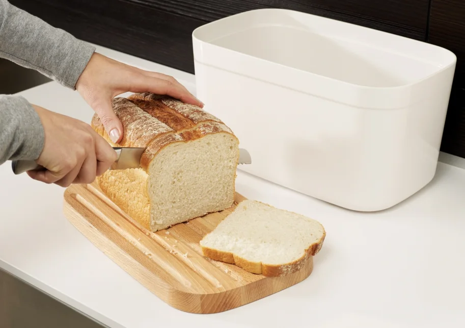Brotbox Polypropylen Bambus, weiss, 37x18x22cm