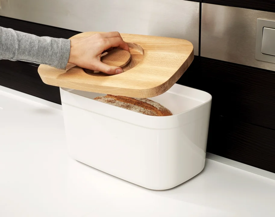 Brotbox Polypropylen Bambus, weiss, 37x18x22cm