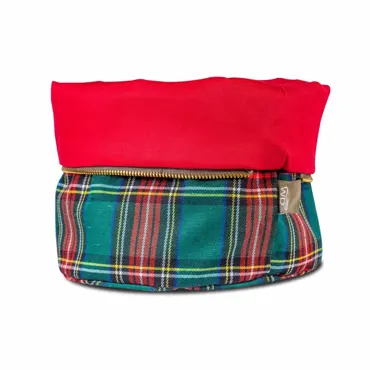 Brottasche aus Baumwolle 20cm beheizbar, kariert grün