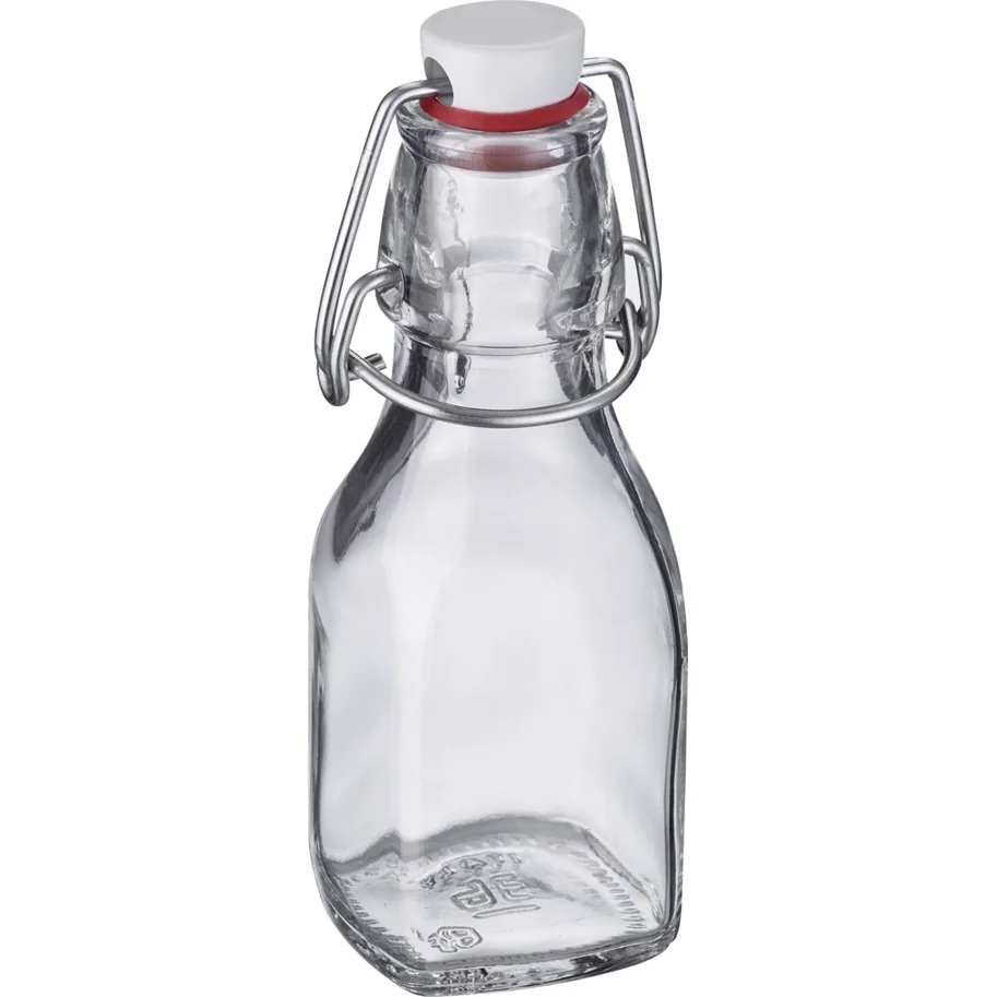 Bügelverschlussflasche eckig, 125ml
