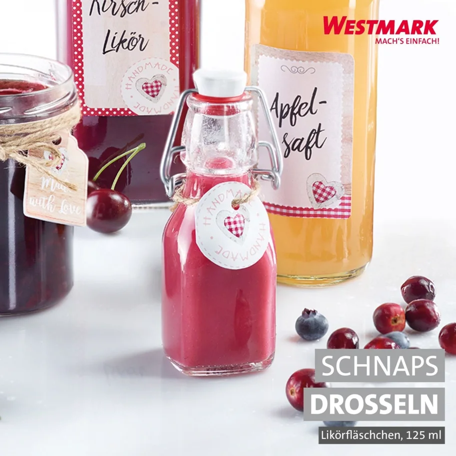 Bügelverschlussflasche eckig, 125ml