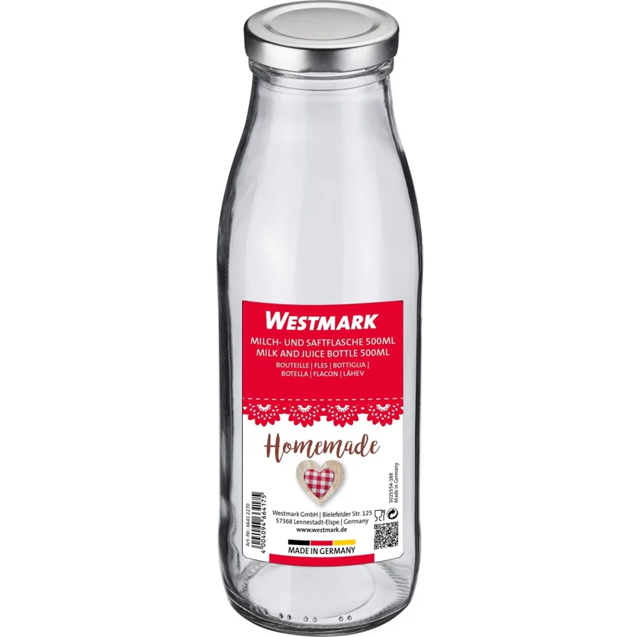 Milch- und Saftflasche 500ml, rund