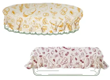 2er Set Abdeckung Baumwolle rund D30cm, recht 31x17cm