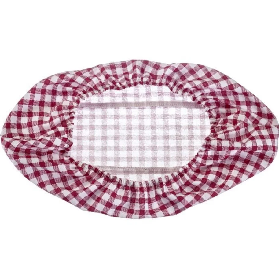 Bezug für Korb, oval gross, kariert