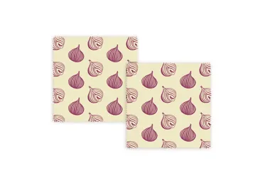 2er Set Bienenwachstuch Zwiebeln 16x16cm