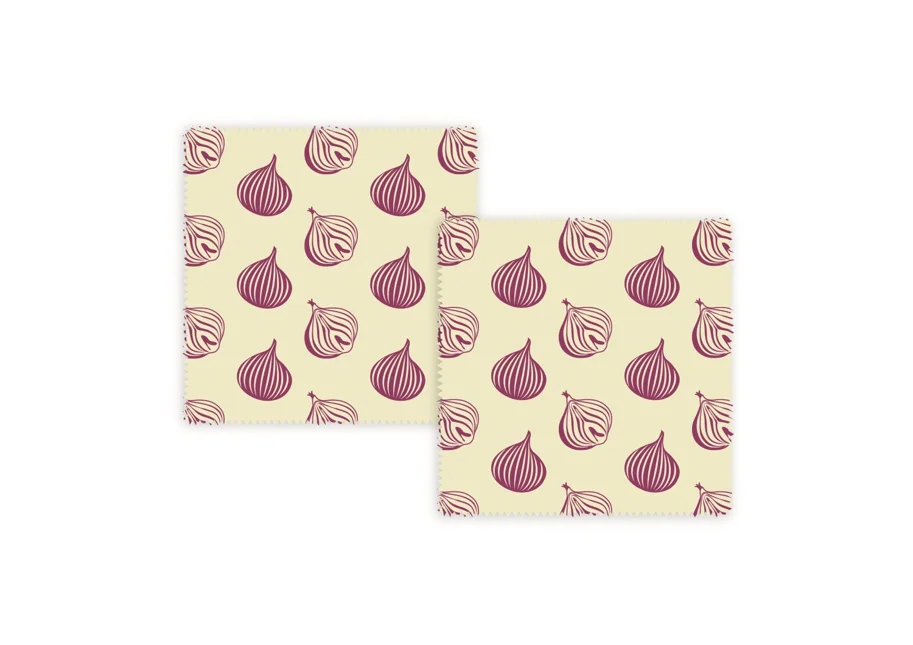 2er Set Bienenwachstuch Zwiebeln 16x16cm