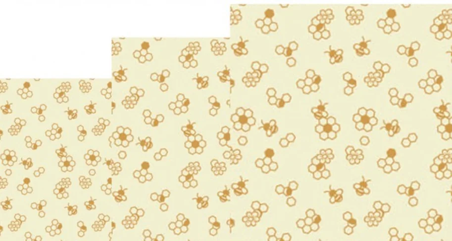 Bienenwachstücher Biene 3er Set, 18x20,25x28,33x35.5