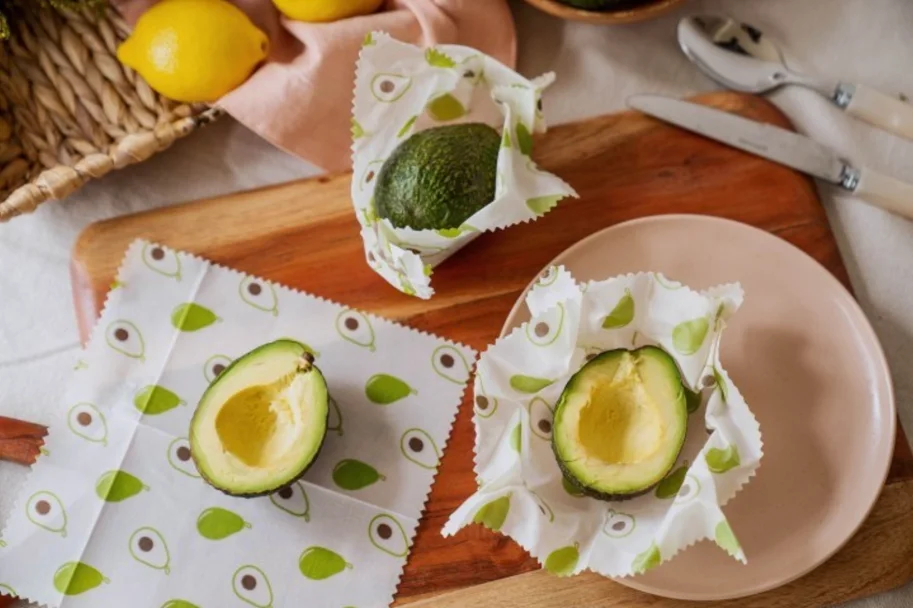 2er Set Bienenwachs Wraps Avocado 20x20cm