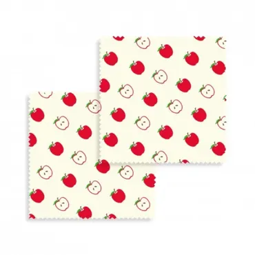 2er Set Bienenwachs Wraps Apfel 20x20cm