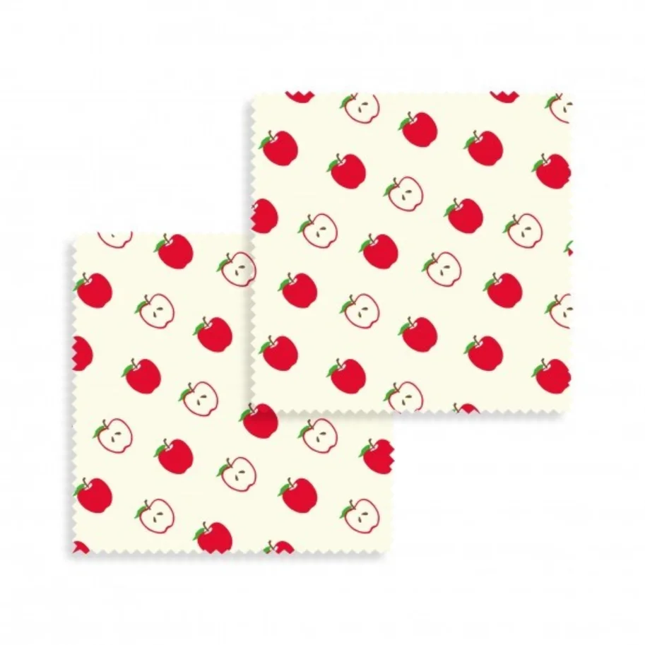 2er Set Bienenwachs Wraps Apfel 20x20cm
