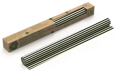 Bienenwachstuch-Rolle Streifen schwarz/weiss 30.5x90cm