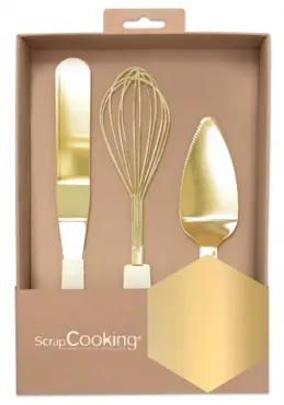 3er Set Backutensilien gold