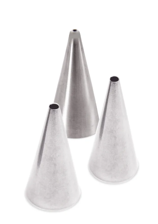3er Set Spritztüllen Edelstahl für Glasurdekoration