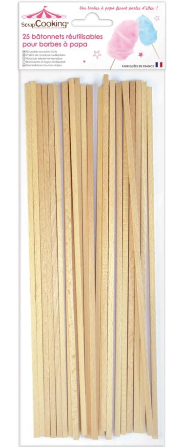 25 Sticks für Zuckerwatte