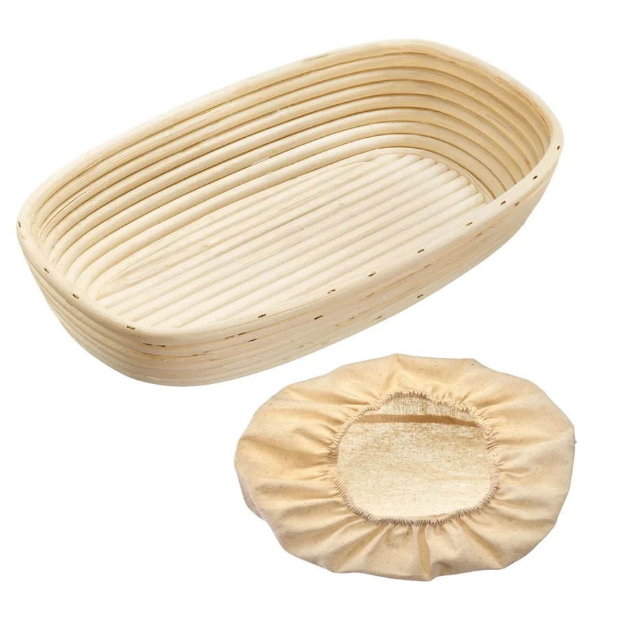 Set Gärkorb oval mit Bezug 33.5 x 20.5 x 8cm
