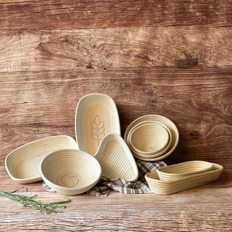 Set Gärkorb oval mit Bezug 33.5 x 20.5 x 8cm