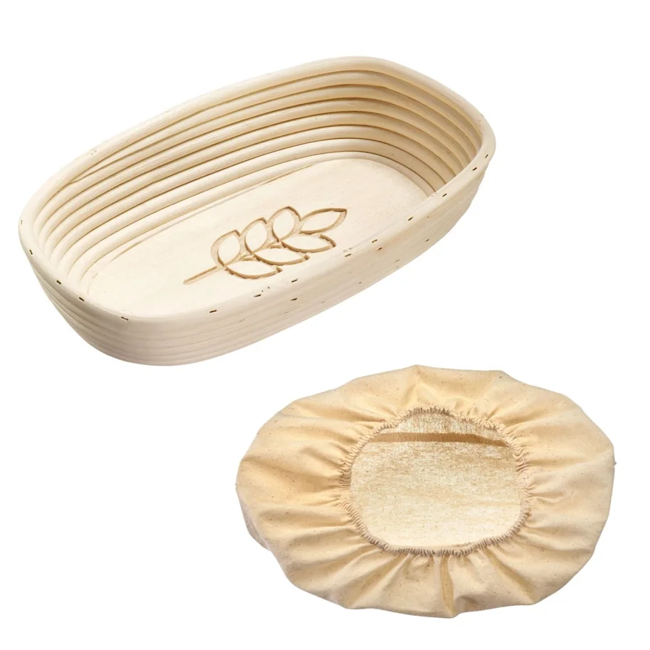 Set Gärkorb oval mit Bezug mit Ähre 34 x 20.5 x 8cm