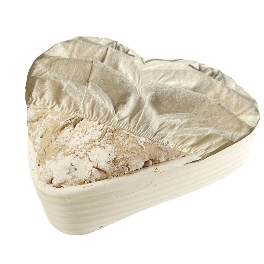 Set Gärkorb Herzform mit Bezug 22 x 23.5 x 6.5cm