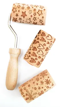 Set Cookie Roll 3 austauschbare Mini-Holzroller