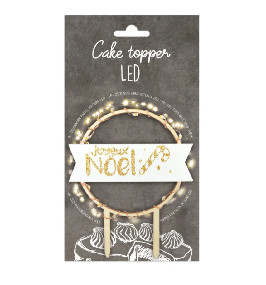 Cake Topper mit LED-Beleuchtung Joyeux Noël