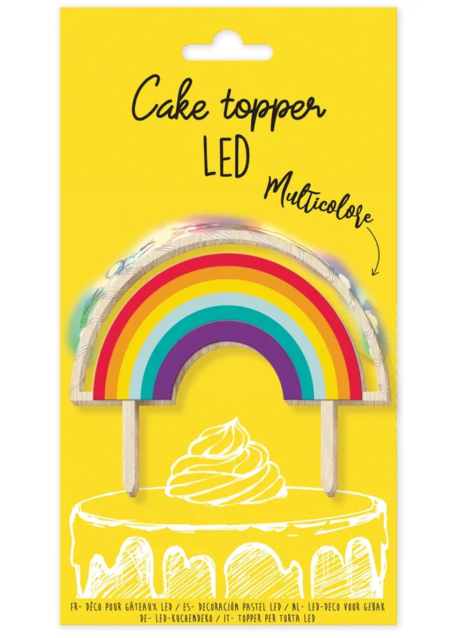 Cake Topper mit LED-Beleuchtung Regenbogen