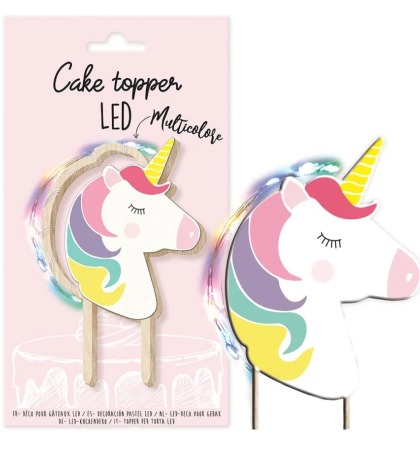 Cake Topper mit LED-Beleuchtung Einhorn