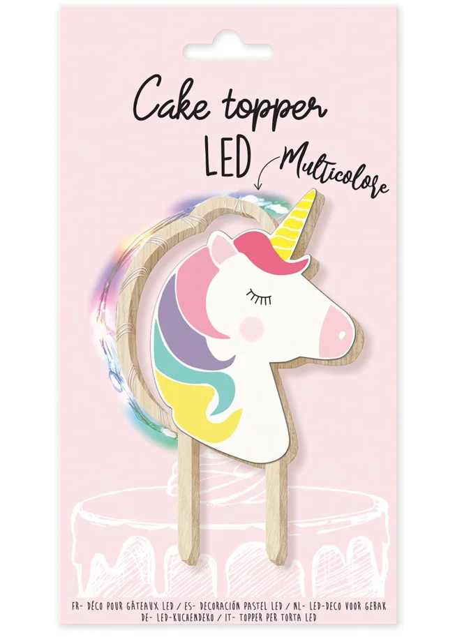 Cake Topper mit LED-Beleuchtung Einhorn