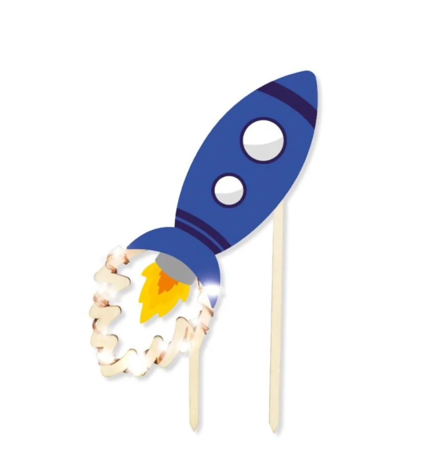 Cake Topper mit LED-Beleuchtung Weltall