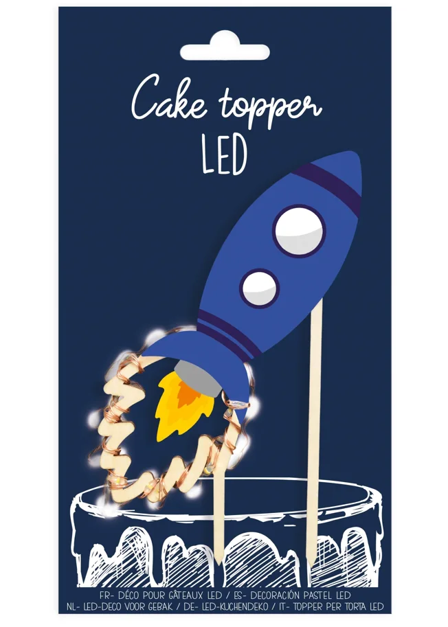 Cake Topper mit LED-Beleuchtung Weltall