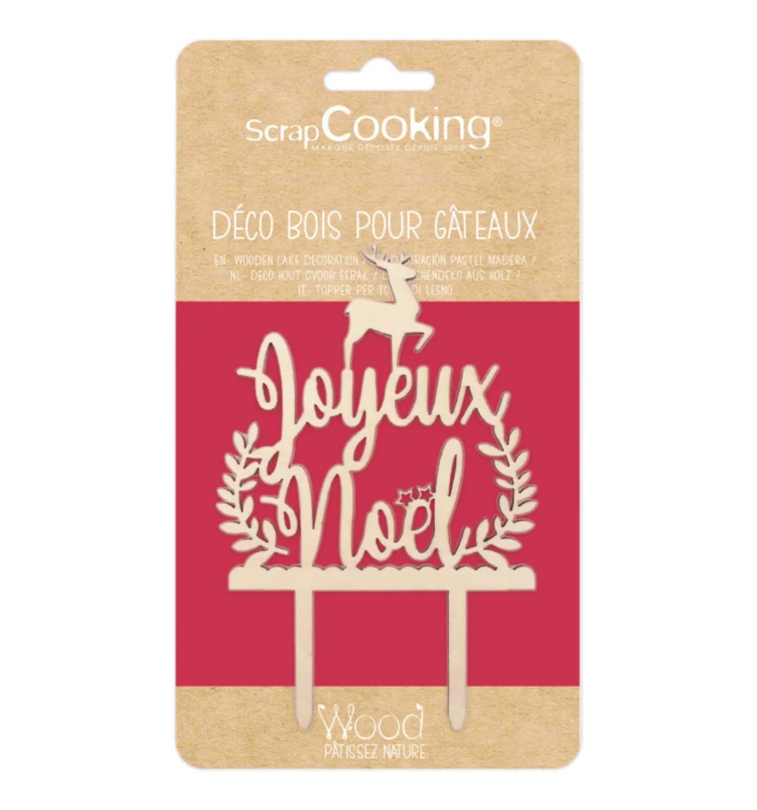 Cake Topper aus Holz Joyeux Noël