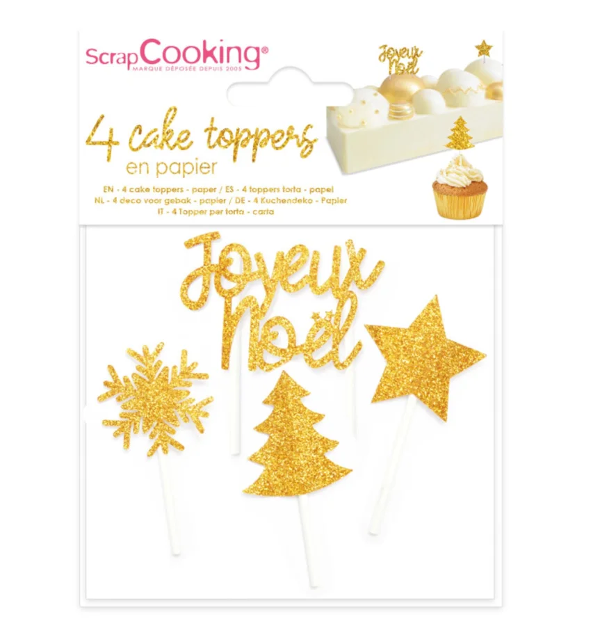 4er Set Weihnachtsaccessoires gold