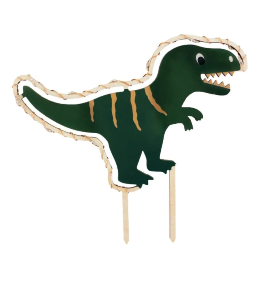 Cake Topper mit LED-Beleuchtung Dino