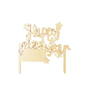 Cake Topper mit LED-Beleuchtung Happy New Year