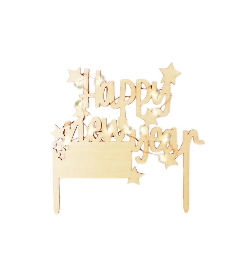 Cake Topper mit LED-Beleuchtung Happy New Year