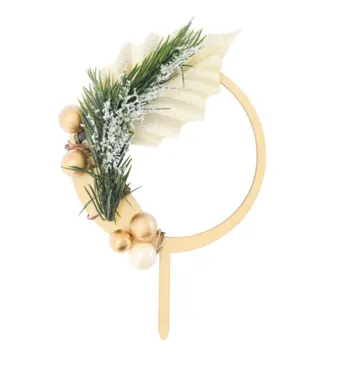 Cake Topper aus Holz Weihnachtskranz
