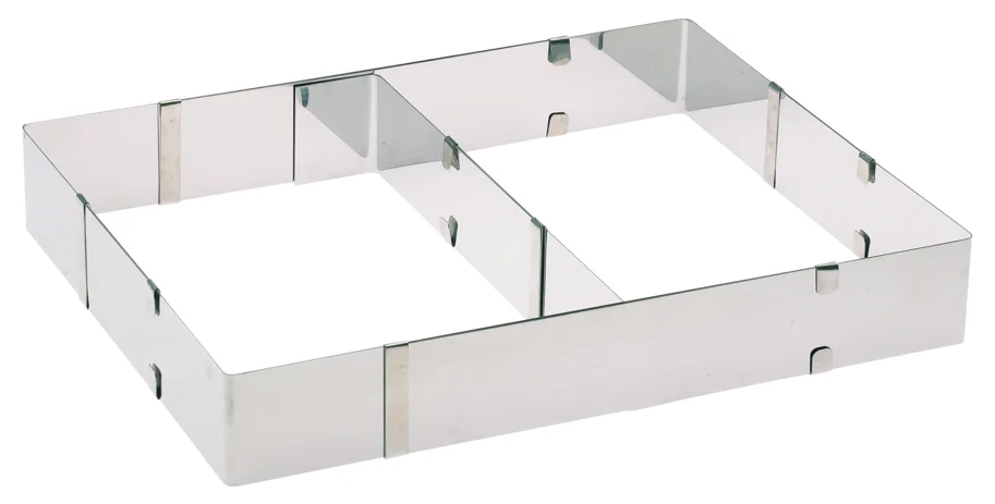 Kuchen-, Pizzarahmen m. Teiler, L27.5-52.5/B: 18.5-34/H5 i