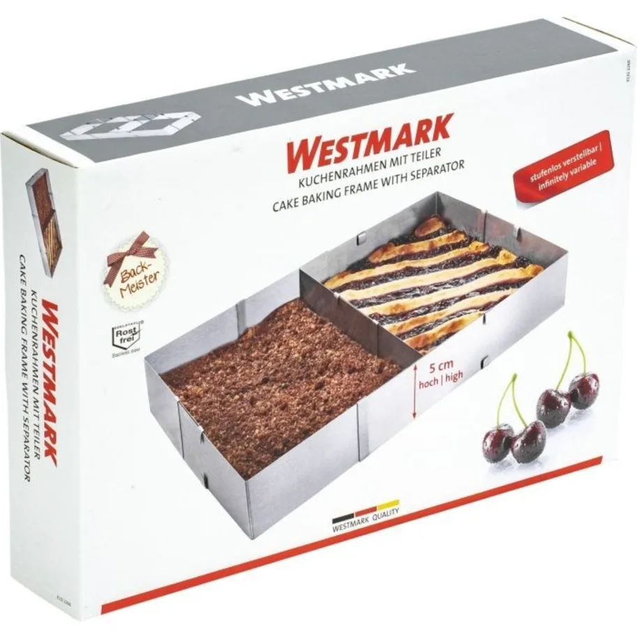 Kuchen-, Pizzarahmen m. Teiler, L27.5-52.5/B: 18.5-34/H5 i