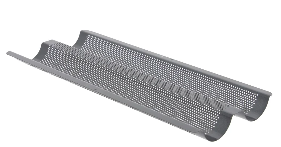 Backblech gelocht gewelL für 2 Baguettes 37x16.2cm