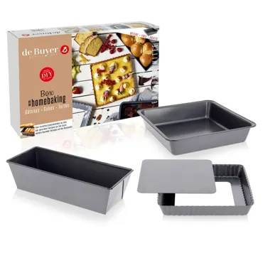 3er Set Homebaking mit antihaft Backformen