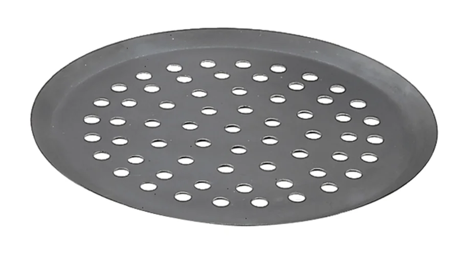 Pizzablech rund gelocht D: 24cm Blaustahl