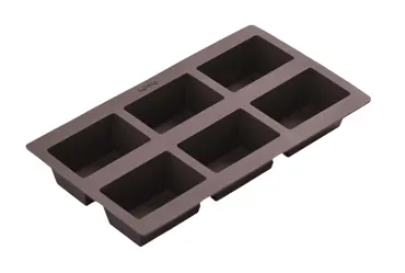 Backform für 6 Brote 30x17.5x6cm Silikon braun