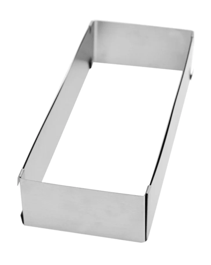 Edelstahlbackform rechteck. verstellbar 25-48cm B10cm H5cm