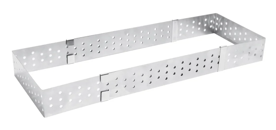 Edelstahlbackfrom perforiert ausziehbar 22-42cm H3cm